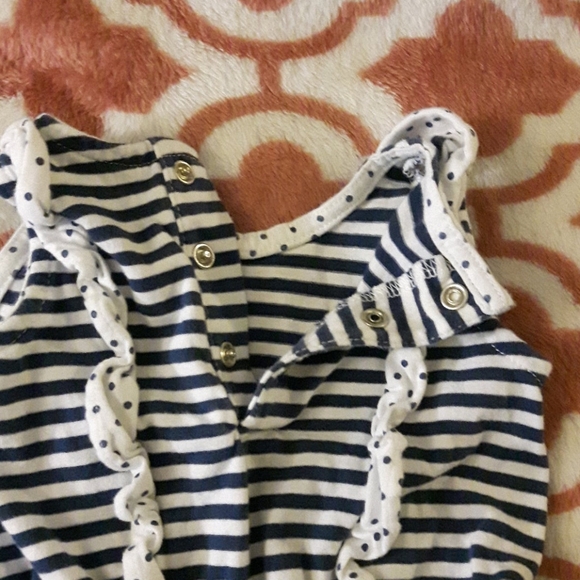 6/$15 size 3M cute blue white striped onesie - Picture 6 of 9